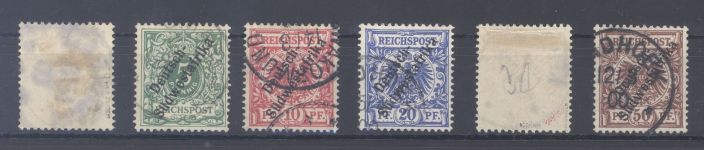 Dt. Kolonien DSWA Michel Nummer 5-10, Freimarken 1898-99 gestempelt