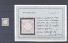 Dt. Reich Michel Nr. 10, 7 Kr. kleines Brustschild ungebraucht * Befund BPP