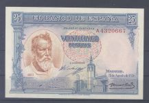 Spanien, 25 Pesetas 31.8.1936 (1938) Pick 87b, Zustand I - I-