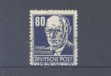 DDR Mi.Nr. 339 xb, 80 Pfg. 1953 Lacküberzug gestempelt, geprüft BPP