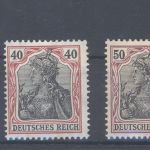 Dt. Reich Michel Nummer 89-91, 93 aus Germania 1905 **, teils gp. BPP