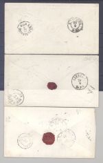 Altdeutschland Transitstempel, 3 Briefe versch. Orte nach Schweden