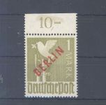 Berlin Michel Nummer 33, 1 Mark Rotaufdruck ** Oberrand, geprüft BPP