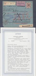 Dt. Reich Paketkarte 2 x Mi.Nr. 50aa, 50 Pfg. Adler -Krone 1889, FA BPP