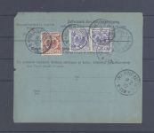 Dt. Reich Paketkarte 2 x Mi.Nr. 50aa, 50 Pfg. Adler -Krone 1889, FA BPP