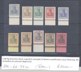 Dt. Reich Michel Nummer 68-77 U, Reichspost 1902 ** vom Unterrand