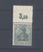 Dt. Reich Michel Nummer 85 I b P OR 5 Pfg. 1905-13 **, FA BPP