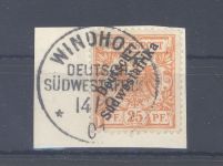 Dt. Kolonien DSWA Michel Nummer 9, 25 Pfg. Freimarke 1898 Briefstück