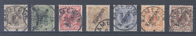Dt. Kolonien Kamerun Michel Nummer 1-6, Freimarken 1897-99 gestempelt