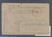 All. Besetzung, Überroller Brief vom 1.3.1945 als Kriegsgefangenpost