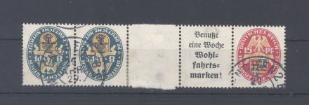 Dt. Reich Zusammendruck Michel Nummer KZ 12 gestempelt, FA BPP