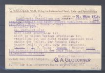 Dt. Bes. 1. WK Stadtpost Warschau, Firmenkarte 2 Gr. ZuF aus Leipzig