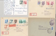 Franz. Zone Baden, 6 Briefe mit verschiedenen Frankaturen als Posten