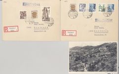 Franz. Zone Baden, 6 Briefe mit verschiedenen Frankaturen als Posten