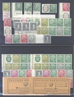 Bund, enormer Posten Heuss Zusammendrucke auf 5 Steckkarten