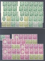 Bund, enormer Posten Heuss Zusammendrucke auf 5 Steckkarten