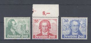 Berlin Michel Nummer 61-63, Goethe 1949 **, geprüft BPP