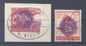 Dt. Lokalpost Fredersdorf, 2 verschiedene gestempelte Werte, geprüft