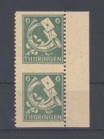 SBZ Michel Nr. 95 Ya a z2, 6 Pfg. 1945 mittig ungezähntes Paar **, gp. BPP
