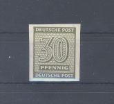 SBZ Michel Nummer 135 Xb U, 30 Pfg. Freimarke 1945 ungezähnt **
