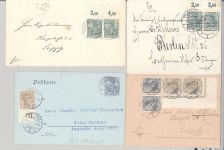 Dt. Reich, 6 verschiedene Belege Germania Randwerte als Posten