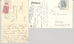 Dt. Reich, 6 verschiedene Belege Germania Randwerte als Posten