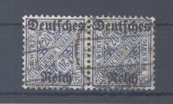 Dt. Reich Dienst Michel Nr. 60 Y, 20 Pfg. 1920 gestempeltes Paar, geprüft Infla