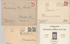 Saarland, 6 Belege ab 1947 als Posten