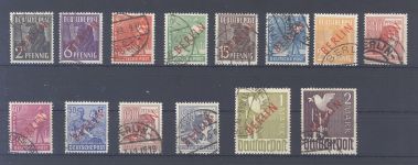 Berlin Michel Nummer 21-34, Rotaufdruck gestempelt, geprüft BPP