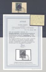 SBZ Schwarzenberg Michel Nr. P 20, 1 RM Probedruck Briefstück, FA