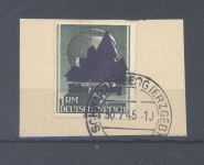 SBZ Schwarzenberg Michel Nr. P 20, 1 RM Probedruck Briefstück, FA