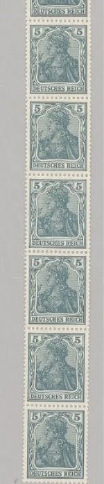 Dt. Reich Mi Nr. 85 II d 5 Pfg. Germania 1905-13 ** Elferstreifen, gp. BPP