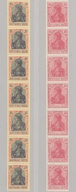 Dt. Reich, 3 Germania Elferstreifen ** als Posten
