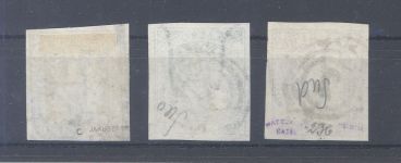 Hamburg, 3 x Michel Nummer 8 in verschiedenen Farben