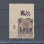 Dt. Reich Michel Nr. 154 II b POR, 1,60 Mark 1921 Oberrand **, gp. BPP