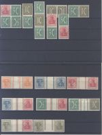 Dt. Reich, **/* Posten Zusammendrucke aus 1916-22 auf 4 Steckkarten