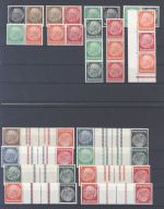 Dt. Reich, **/* Posten Hindenburg Zusammendrucke auf 4 Steckkarten