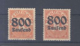 Dt. Reich Dienst Michel Nummer 95X I, 95 YI aus 1923 **, geprüft BPP