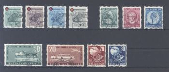 Franz. Zone Rh. Pfalz Michel Nummer 42-52 aus 1949 gestempelt