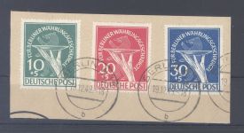 Berlin Michel Nummer 68-70 Währungsgeschädigte Briefstück, gp. BPP