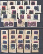 SBZ, sächsische Schwärzungen, gestempelter Posten auf 4 Steckkarten