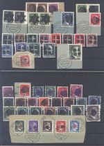 SBZ, sächsische Schwärzungen, gestempelter Posten auf 4 Steckkarten