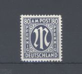 Bizone Michel Nummer 34bC, 80 Pfg. AM Post 1945 **, geprüft BPP