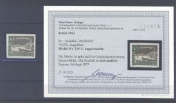 Berlin Mi.Nr. 219 U, 10 Pfg. 1962 ungezähnt ungebraucht *, Befund BPP