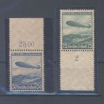 Dt. Reich Michel Nummer 606-07, Zeppelin 1936 ** als Unterrandsatz