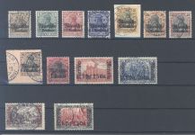 Deutsche Post Marokko Michel Nr. 46-58, Freimarken 1911 gestempelt