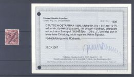 Dt. Kolonien Ostafrika Mi.Nr. 8b, 5 Pfg. 1896 gestempelt, Befund BPP
