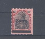 Saargebiet Michel Nummer 16, 80 Pfg. Sarre **, geprüft