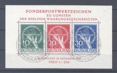 Berlin Block 1, Währungsgeschädigte 1949 mit SST, FA BPP