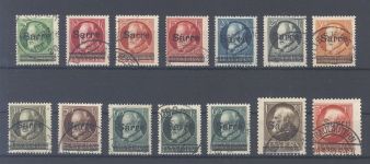 Saargebiet Sarre Ausgaben, gestempelter Posten aus Mi.Nr. 18-31